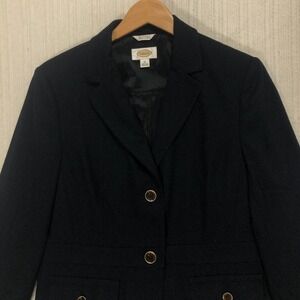 Talbots Navy Women's Blazer with Gold Buttons